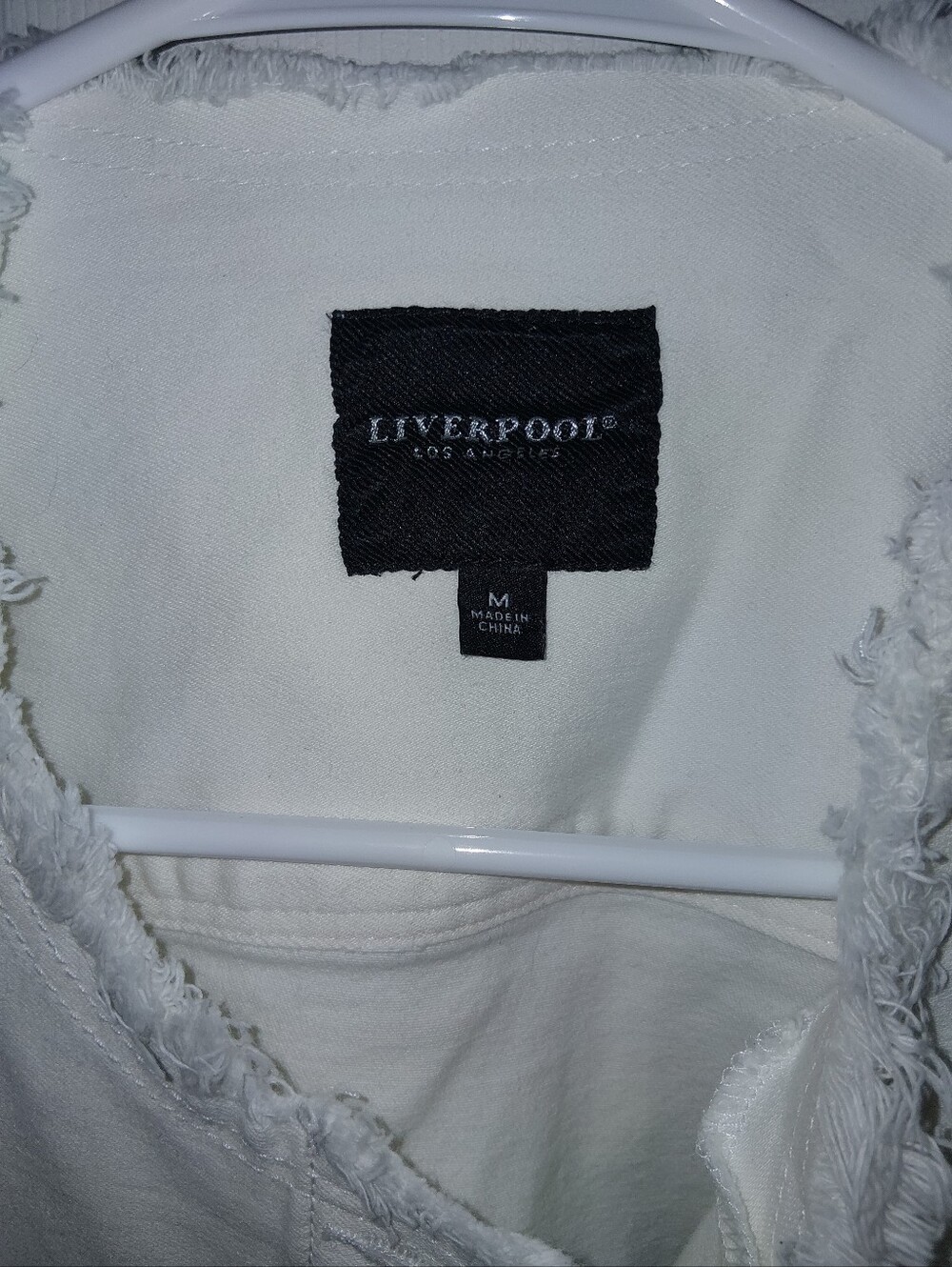 Liverpool Cream Frayed-Edge Denim Jacket - Picture 3 of 7